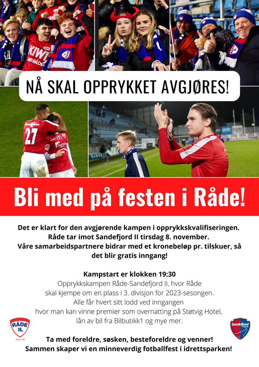 RaadeILFotball's tweet photo. Tåler mange retweets! Håper vi ses! https://t.co/1P7LywiI3v