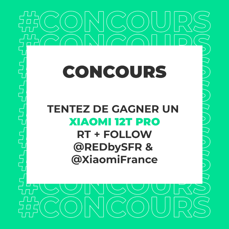 REDbySFR's tweet photo. [#CONCOURS] Le Xiaomi 12T Pro est à gagner !🎁📱

Pour tenter de repartir avec :

👉 RT ce tweet 
👉Follow @redbysfr et @xiaomifrance

Fin du jeu et tirage au sort le 15/11 à 16h !