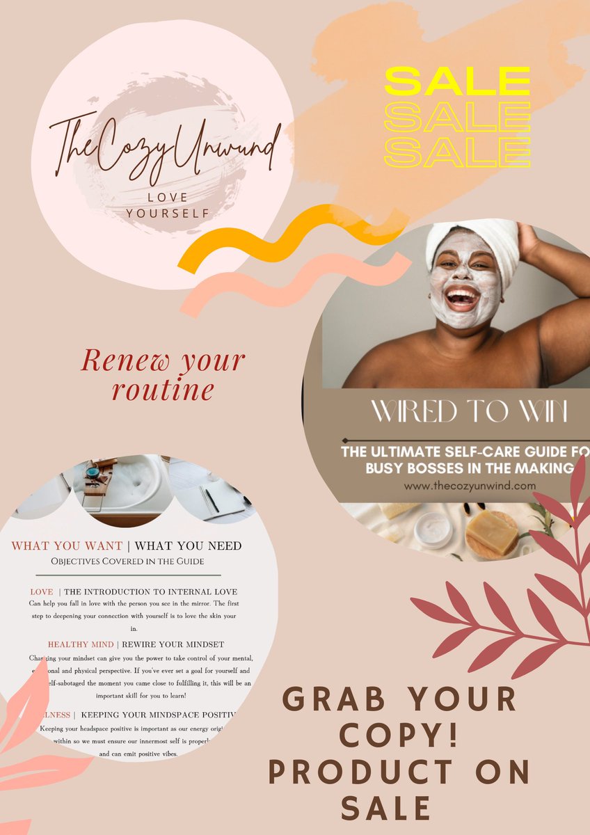 TheCozyUnwind's tweet photo. Self-care isn't just a nicety or a feel-good thing. 🧖🏾‍♀️ It's the most powerful tool you have for building your life and the life around you, which is why we've created this workbook to help you master the art of self-care 🌸🤩 #selfcare #tipsforselfcare #Wellbeing #Happiness https://t.co/mLQa8neZFw