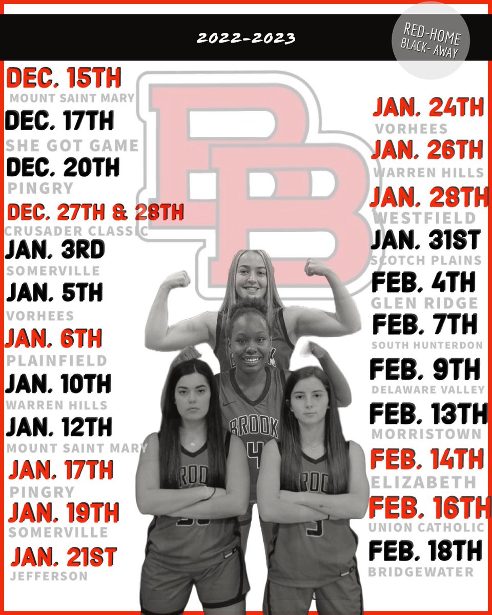 2022-2023 season schedule is here… 👀 

Red= Home
Black = Away

#2weeks until tryouts!!!!