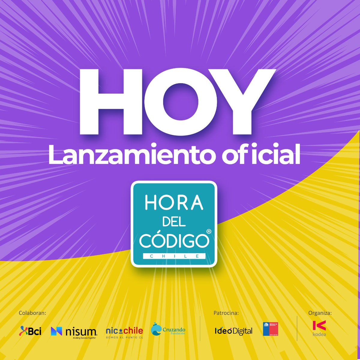 Por fin llegó el gran día de lanzamiento de la #horadelcódigo2022 🖥. Tendremos actividades imperdibles y muchas sorpresas. Serán jornadas muy entretenidas en las que viviremos la #programación como una verdadera #fiesta 🎉. ¡Atentxs a todo lo que viene! 🥶