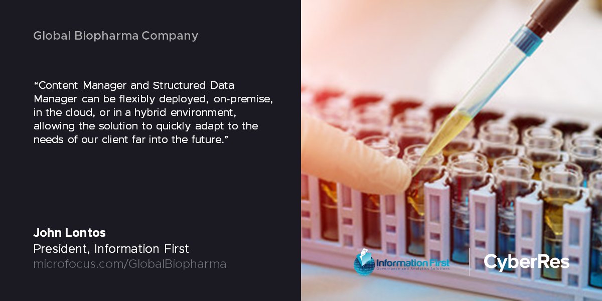 See why <a href="/InfoFirst1/">Information First</a> said Content Manager and Structured Data Manager can be flexibly deployed for this Global Biopharma Company in @MicroFocusSec's new #DataSecurity case study: #DataProtection  #CyberResilience #TeamMicroFocus bit.ly/3WJLein