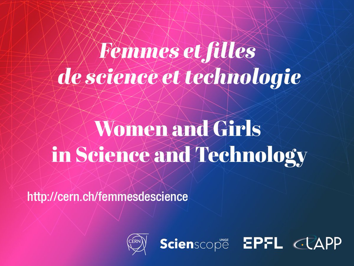 For the 7th year, <a href="/CERN/">CERN</a>, the Scienscope (<a href="/unige_en/">UNIGE_en</a>), <a href="/EPFL_en/">EPFL</a>, and the Annecy Particle Physics Laboratory (LAPP) will celebrate the International Day of Women and Girls in Science (30.01-03.02.23). 

✅ Become a science ambassador - deadline Dec 11
ℹ️ ow.ly/nA7250Lwx54