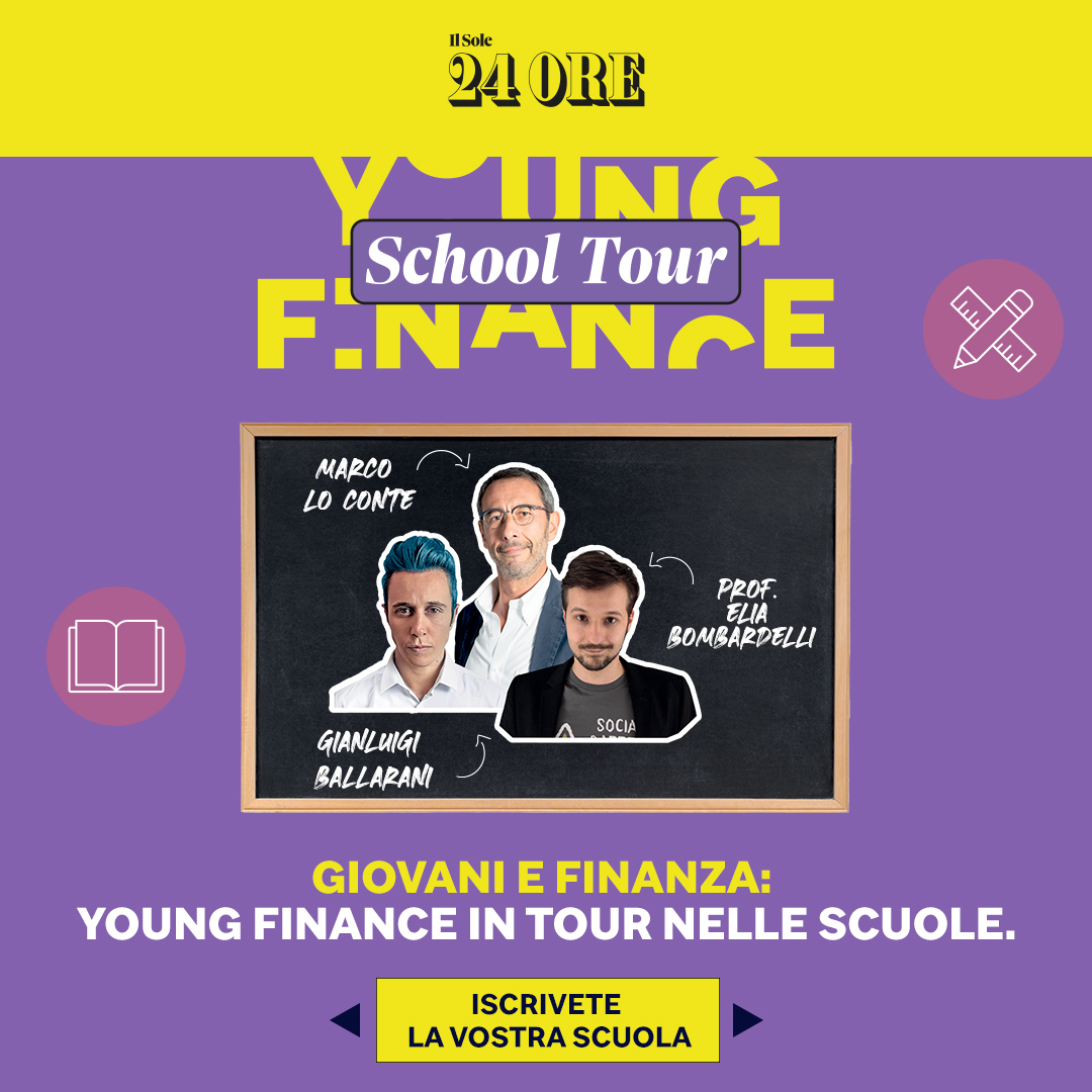 Saremo in giro per l'Italia con "Young Finance School Tour"! 
Un progetto ideato dal <a href="/sole24ore/">IlSole24ORE</a>, per studenti e insegnanti, e dedicato ai temi di #educazionefinanziaria. 
Parteciperemo insieme a <a href="/MiAssumo/">MiAssumo</a> attraverso la realizzazione di contenuti didattici ad hoc!
#paroleostili