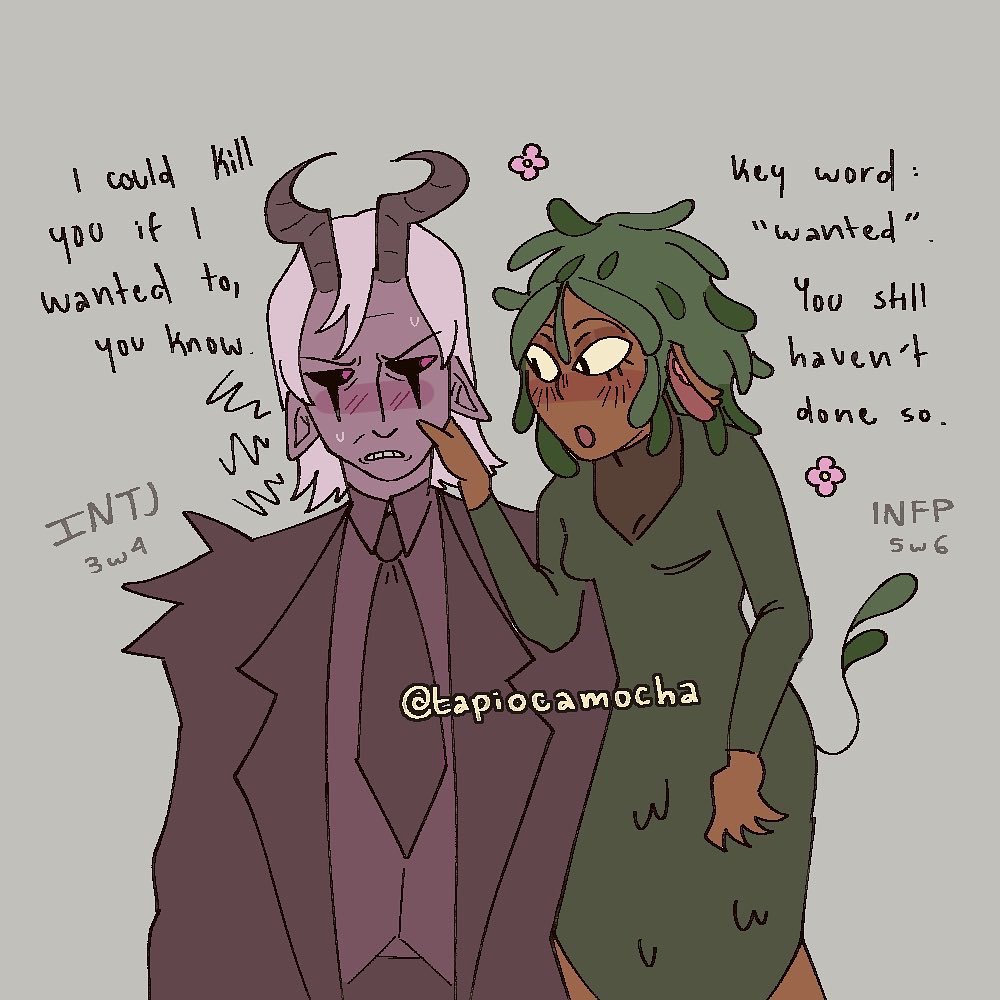 tapiocamochaa's tweet photo. Assortment of mbti doodles yet again!! ( INFJ x ENTP ) #mbti #mbtifanart #mbtiart #mbtimeme #INFJ #ENTP #ESTP #INTJ #INFP #originalcharacter https://t.co/WSgja518GT