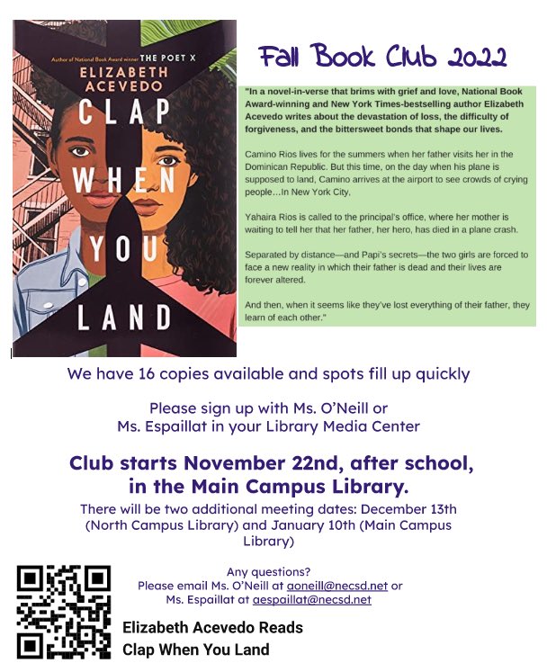 Fall Book Club sign-up  has begun… sign up with one of your Librarian as soon as possible… The books go fast 📚 <a href="/susan_valentino/">susan valentino</a> <a href="/MatteoDoddo/">matteo doddo</a> <a href="/NFAWest/">NFA WEST</a> <a href="/NorthNfa/">NFA North Campus</a>