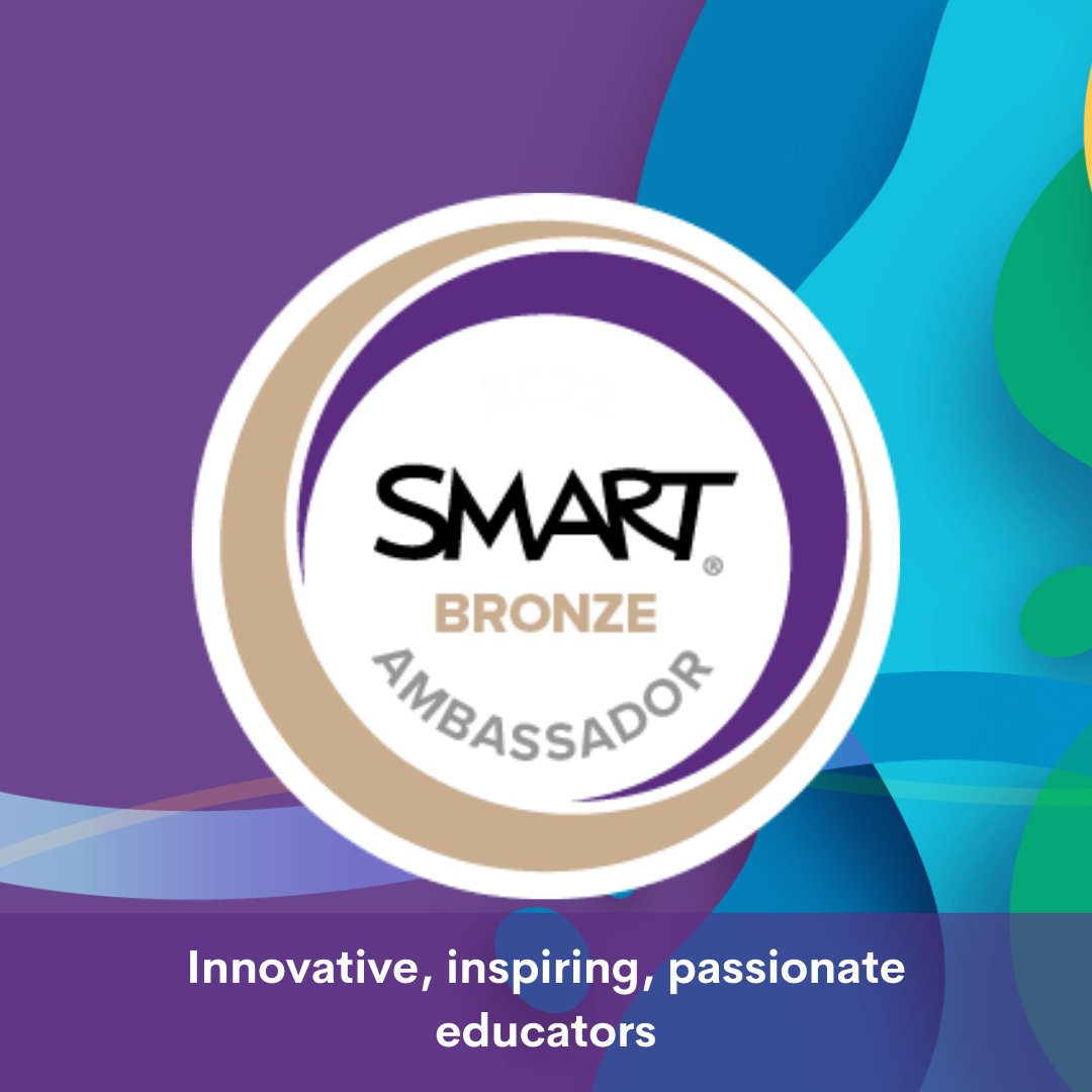 Super excited to start my journey as a bronze #SMARTAmbassador! I'm looking forward to gaining more knowledge to share with our teachers at FCS, as well as learning from other educators world-wide! #WeareSMART