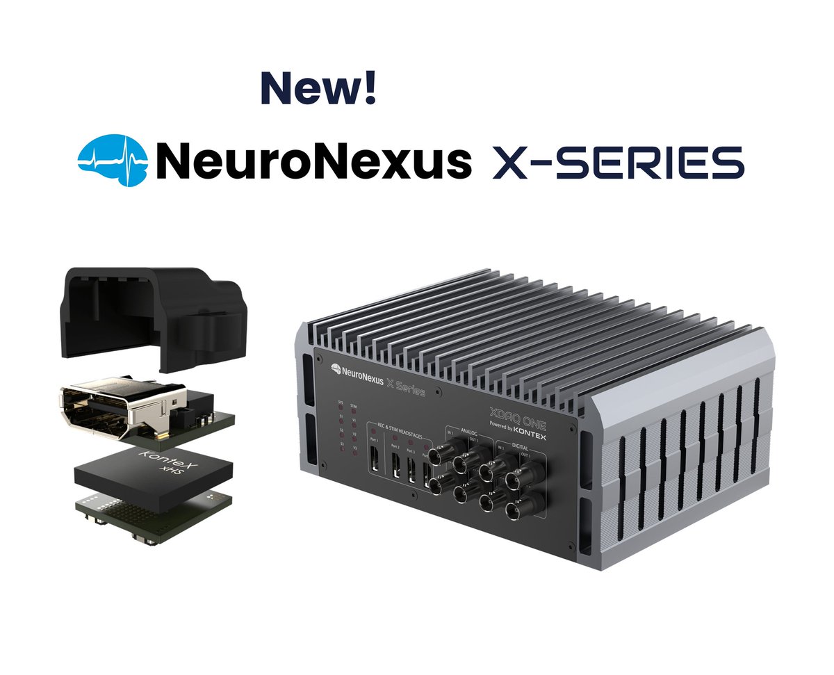 neuronexustech's tweet photo. #NewProduct #Announcement
Introducing X-Series: professionally engineered ephys tools. The smallest headstages and most versatile data acquisition boxes open up the realm of possibilities for achieving your highest-quality data.
Learn more: https://t.co/8yZxo9xXXi
#SummaFramework https://t.co/oVBl52XhrK