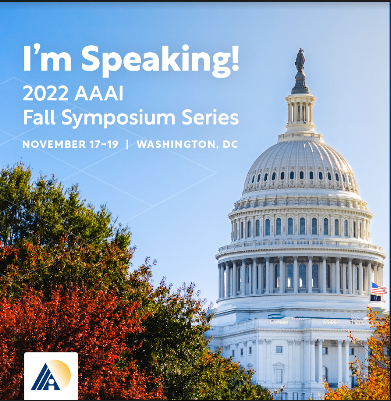 DrCABerry's tweet photo. I'm speaking @ AAAI 2022 Fall Symposium Series on Distributed Teaching Collaborative - Mobile Robotics! #DTC. See you there. #NoireSTEMinist #PurposefulProfessor @BlkInEngineerng @blackinRobotics
#FallSymposiumSeries #FSS22 #AAAI #AI #ArtificialIntelligence https://t.co/hjO47kxeRu