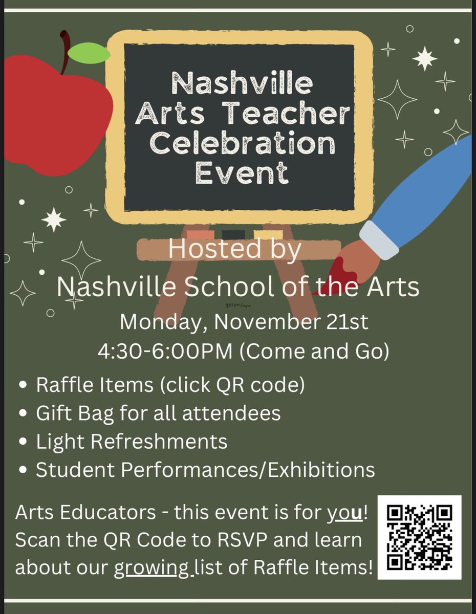 Friends of NSA (@friendsofnsa) on Twitter photo All <a href="/MetroSchools/">Metro Schools</a> visual and performing arts teachers are invited to a special event hosted at NSA on Monday, November 21. Register by scanning the QR code or visiting bit.ly/3zPmuLS All <a href="/MetroSchools/">Metro Schools</a> visual and performing arts teachers are invited to a special event hosted at NSA on Monday, November 21. Register by scanning the QR code or visiting bit.ly/3zPmuLS