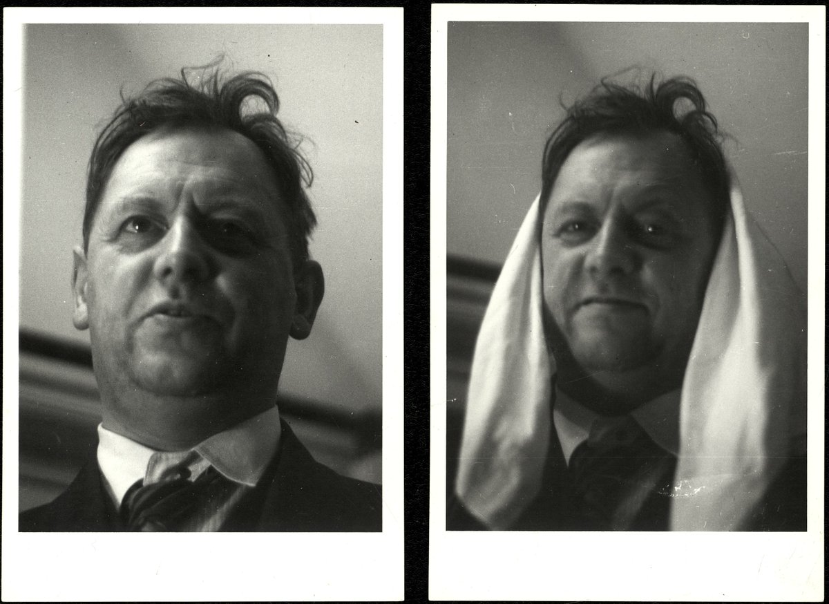 Iliazd_'s tweet photo. Two portraits of Kurt Schwitters (1936) https://t.co/29oMHgwh0V