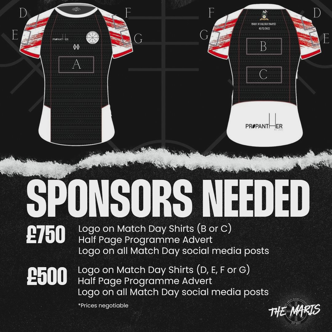 ❗️GIVE THIS A SHARE ❗️

Want to be part of the MARI's journey? We're looking for sponsors for our upcoming tour ✅

We have several partnership slots still available so message us to get involved ⚫️⚪️

#AbleIncludedSelected 
#Disability #Rugby