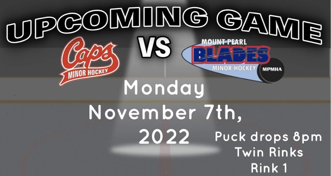 Caps played Paradise for the first time last Friday night on home ice. Game ended with a 2-2 tie. Great effort by both teams. Tonight they play at home again and take on Mt.Pearl!!! Go Caps Go ❤️🖤❤️