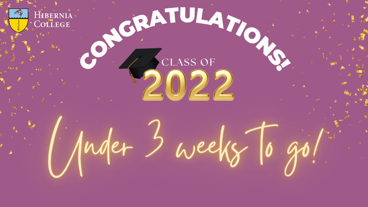 HiberniaCollege's tweet photo. Under 3 weeks to go!
The official countdown has begun for Graduation Day, taking place on Friday, the 25th of November.
We are looking forward to celebrating with you all! 🎓
#HCBecomingATeacher #HiberniaCollege #Teaching #Masters #Grad #Graduation #HCGrad #HCGrad22 #HCGrad2022 https://t.co/JXOUvPT8eY