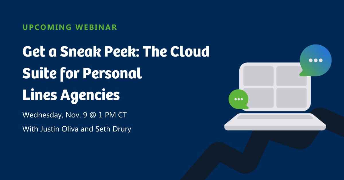 Our recently launched Sales Cloud – Personal Lines offering will enable agencies to streamline workflows, generate leads and better serve clients. Join us on Wednesday, Nov. 9 at 1 PM CT for a look inside! Registration is open now: zywv.us/3FNCl1u #insuringgrowth