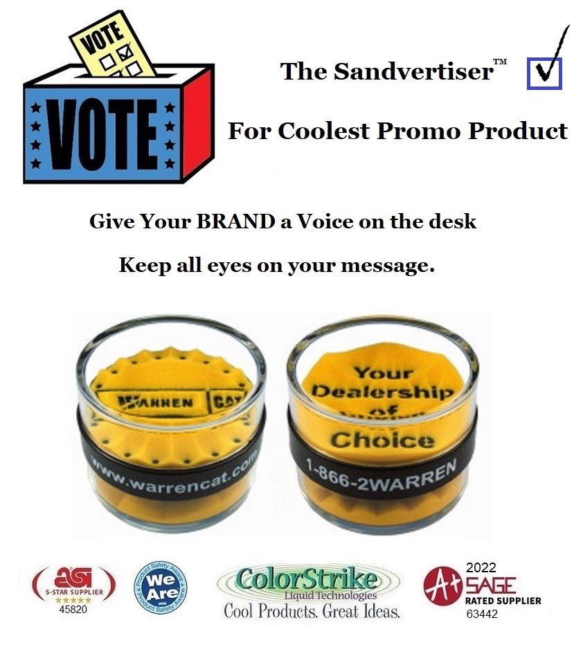 #vote The Original #Sandvertiser for worlds coolest hardest working #promotionalproduct get your #brand on the desk and stay there!  Ask <a href="/HALOBrandedSlns/">HALO</a> <a href="/OverturePromo/">Overture Promotions</a> <a href="/GeigerG5/">Geiger Bros</a> <a href="/BoundlessNetwk/">Boundless</a> <a href="/proforma/">Proforma</a> <a href="/trmillerco/">T R Miller Co., Inc.</a> <a href="/aiacommunity/">AIA Corporation</a> <a href="/PinnaclePromos/">Pinnacle Promotions</a>