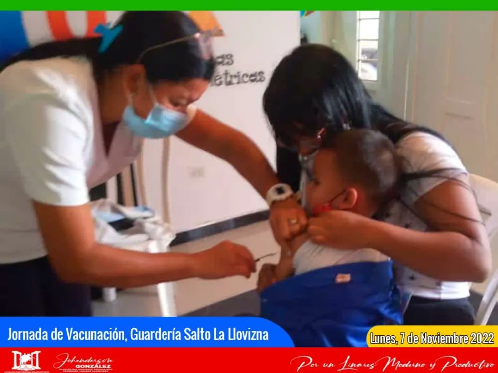 #07Nov| Desde la Comunidad 24 de Junio, guardería salto de llovizna, realizan jornada de vacunación, cumpliendo lineamientos del Pdte <a href="/NicolasMaduro/">Nicolás Maduro</a> de la mano de la Gob. <a href="/Soykarinacarpio/">Karina Carpio</a> y nuestro Alcalde @JohendersonMrt. ¡Juntos hacemos posible la atención para nuestra gente!