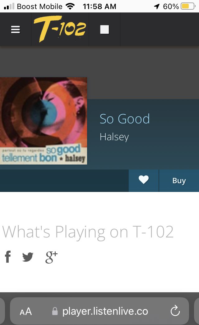 HalseyAtRadio's tweet photo. I am listening to T-102 https://t.co/xq23I6bmbA https://t.co/Cfn8YNDMue