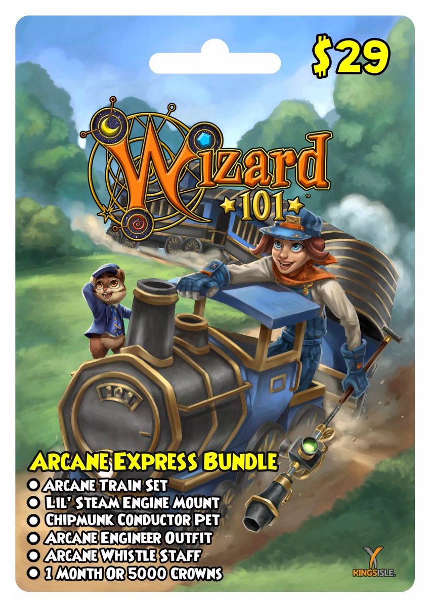 FlareDaWolf's tweet photo. Hey guys! Guess what! It's time for another bundle giveaway! Huge shoutout to @MathewAnderson @KyleIceW and @Wizard101 for providing the codes for this! This time around we are giving away the brand new Arcane Express Bundle! Check below for the requirements! https://t.co/8k1hPVljMl