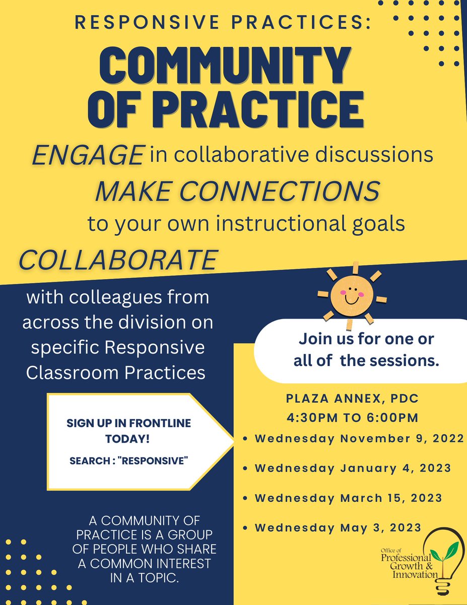 Sansone39's tweet photo. It's TIME!⏰Our next Responsive Practices Community of Practice kicks off on Wed., 11/9. You're not too late, for a very important date! 🐰♠️♣️♥️♦️ Sign up in Frontline today and bring a friend! 
#ResponsiveVB https://t.co/cCeyyDTAJG