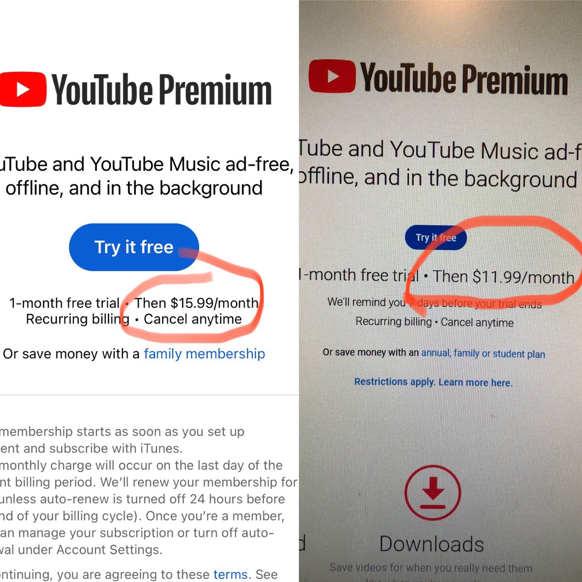 BennyPLuck's tweet photo. @TeamYouTube @YouTube @youtubemusic Which one is it?? Both pics taken today. Seems shady. Why not be consistent? https://t.co/jdMBnZjHy0