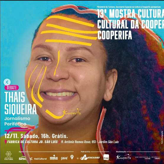 _desenrola_'s tweet photo. #Cooperifa | “Jornalismo Periférico”
A Thais Siqueira, articuladora e co-fundadora do Desenrola estará presente na Cooperifa neste sábado para um debate sobre fazer jornalismo na quebrada.
>>Local: Fábrica de Cultura Jd. São Luís <<
R. Antônio Ramos Rosa, 651 - Jardim São Luís https://t.co/ts17KBytJI
