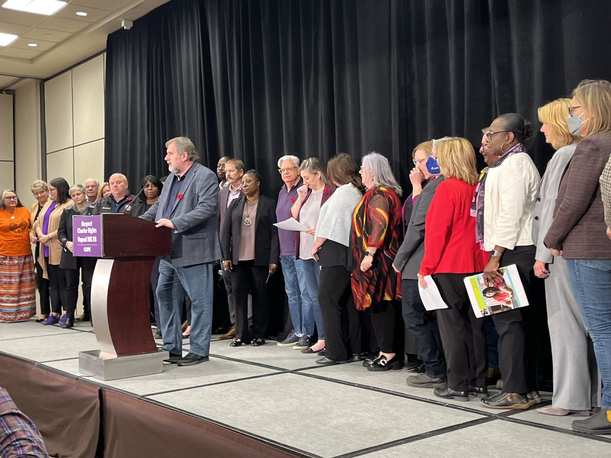 SteelworkersCA's tweet photo. Proud to be here today with @osbcucscso @CUPEOntario @cupenat to stand up against Bill 28 and the attack on working people. #OnPoli #DontBeABully #39kIsNotEnough https://t.co/nmVaspai6S
