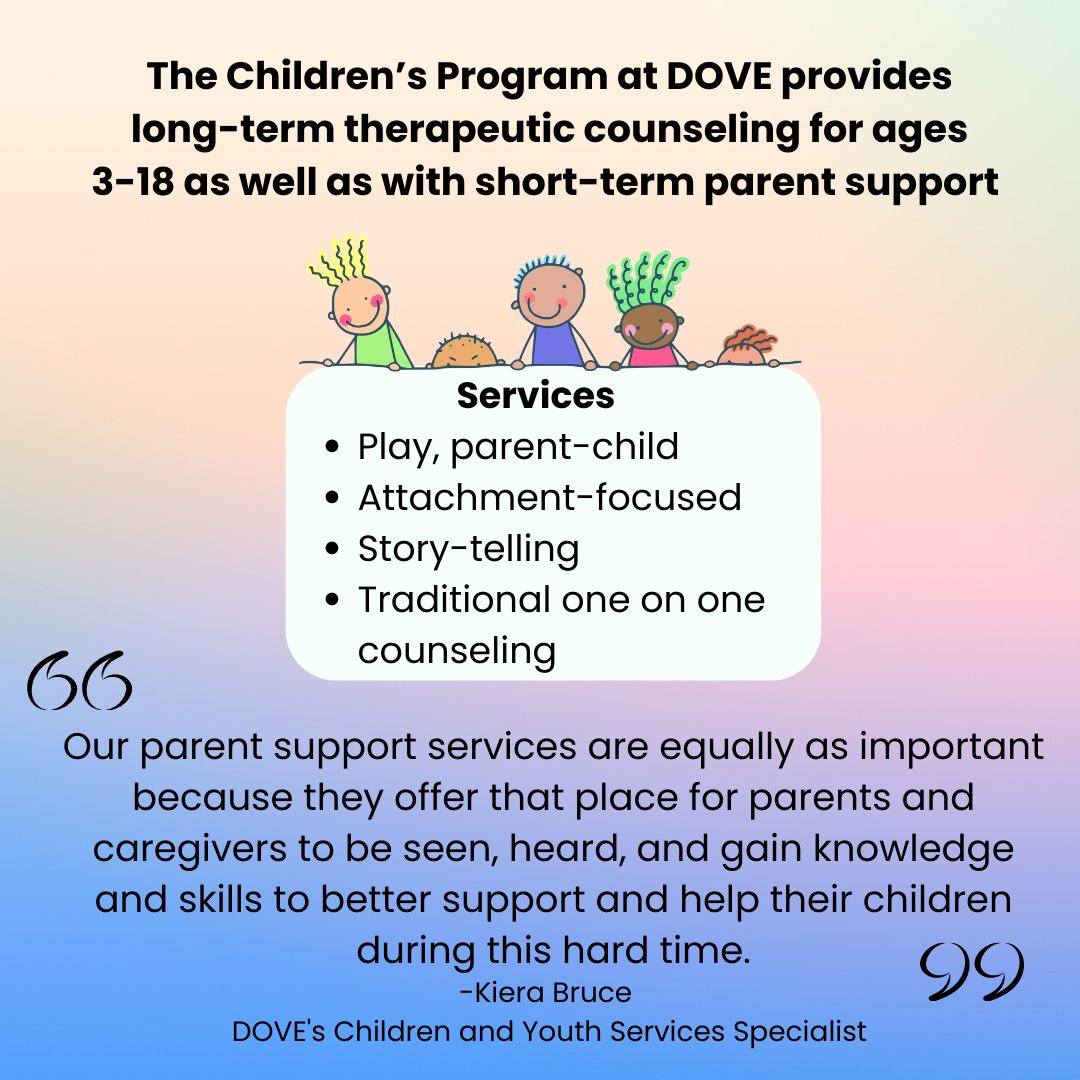 We hope to connect with supporters and survivors to provide useful information for why our work is important. We will be highlighting different services throughout the month and sharing quotes from our valued team members about our life-saving programs.💜