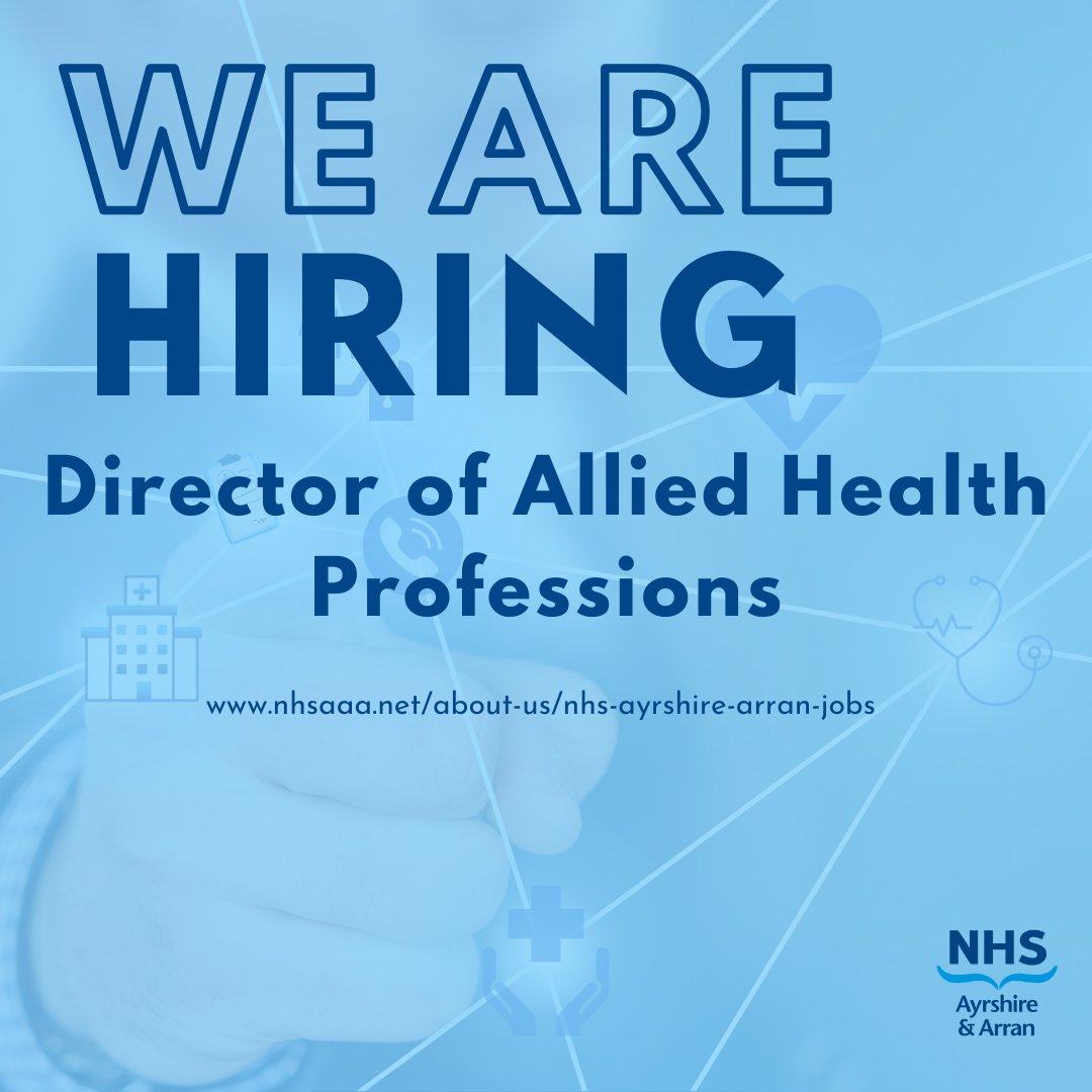 Join our team! We are looking for an exceptional leader to join the Nurse Directorate as Director of AHPs. You should have the leadership qualities to lead, inspire and empower our health and care teams. To find out more, visit ow.ly/3lWL50LwCfI