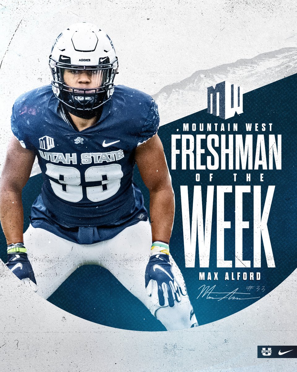 USU Football (@usufootball) on Twitter photo Congrats to <a href="/maxalford/">Max Alford</a> on being named <a href="/MountainWest/">Mountain West</a> Freshman of the Week!
➡️ bit.ly/3fMEG1Z
#AggiesAllTheWay Congrats to <a href="/maxalford/">Max Alford</a> on being named <a href="/MountainWest/">Mountain West</a> Freshman of the Week!
➡️ bit.ly/3fMEG1Z
#AggiesAllTheWay