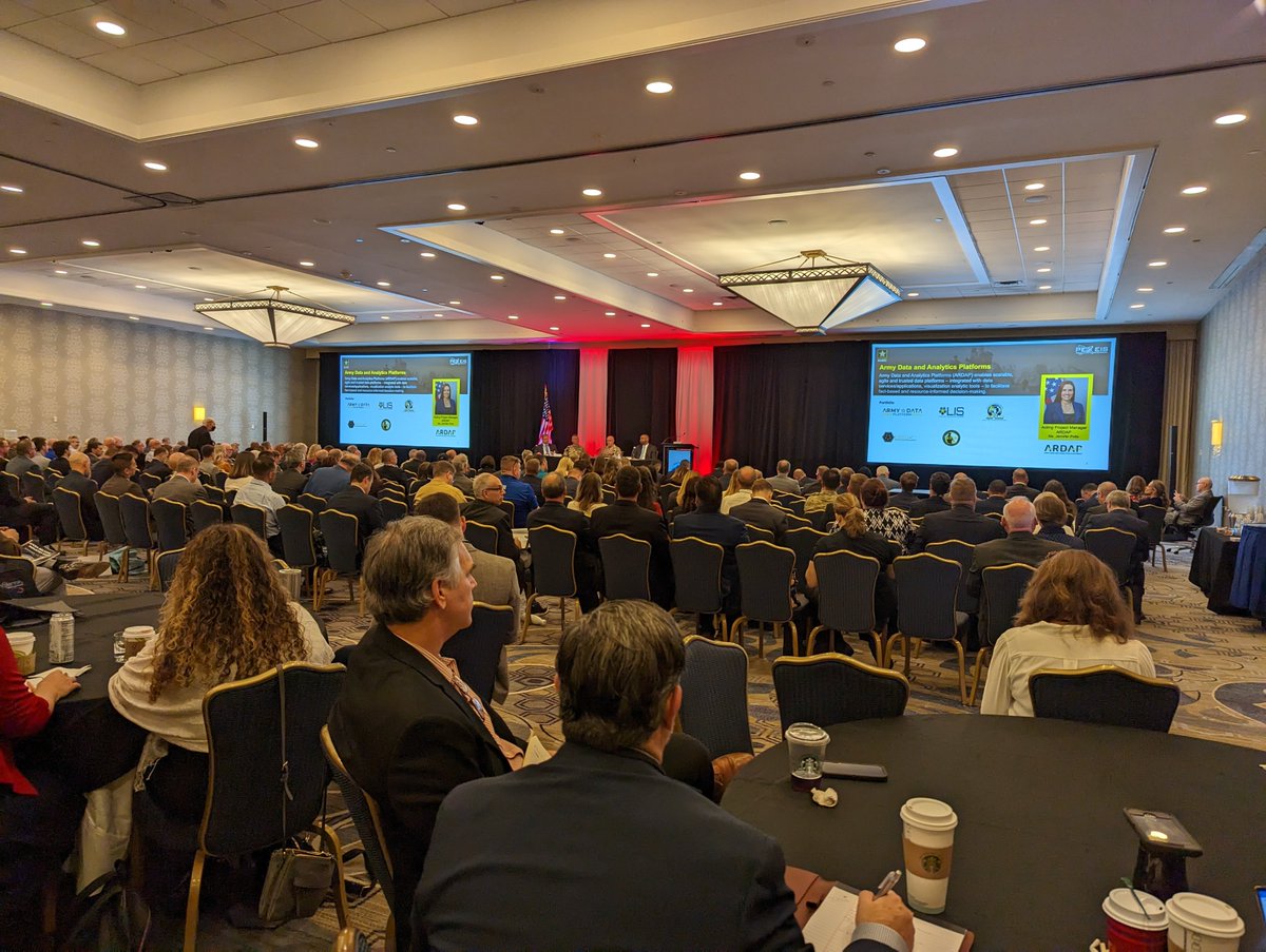 Softwareaggov's tweet photo. Exciting to see a packed room here at the @AFCEA industry days. Conversation has already covered the importance of #integration and #datapipelines, keys to decision dominance. Can’t wait to talk with attendees about what’s new with our webMethods and @StreamSets offerings https://t.co/ZA7jSsXmgQ