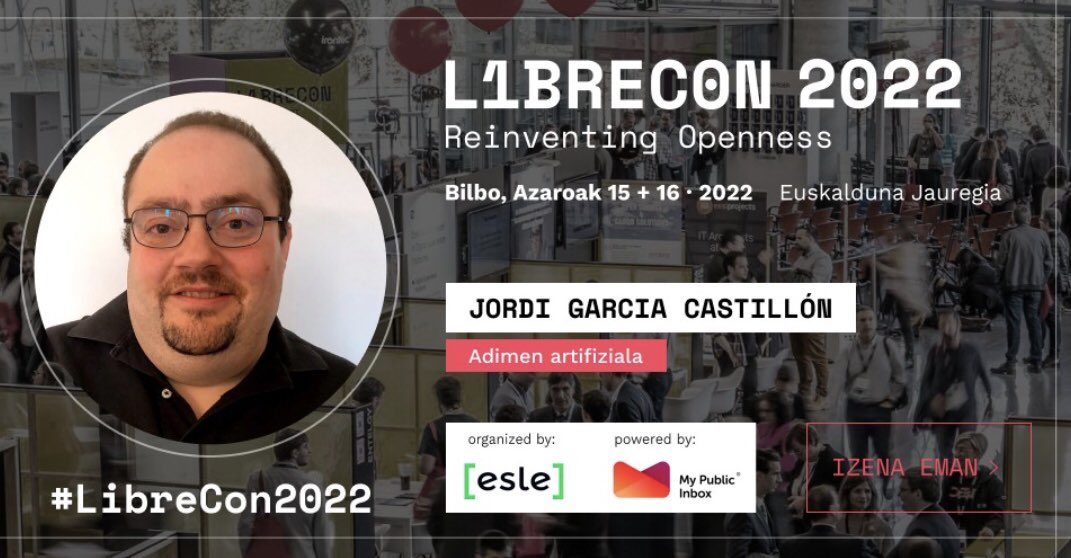 gcjordi's tweet image. Ens veiem a la meva ponència! / Nire aurkezpenean ikusiko gara! / ¡Nos vemos en mi ponencia! / See you at my presentation! #ArtificialIntelligence #LibreCon2022 @librecon @mypublicinbox @bilbao_udala @Gob_eus @euskaltelebista @todostartups @Bizkaia @BICAraba @InnolabBilbao #IA 😊