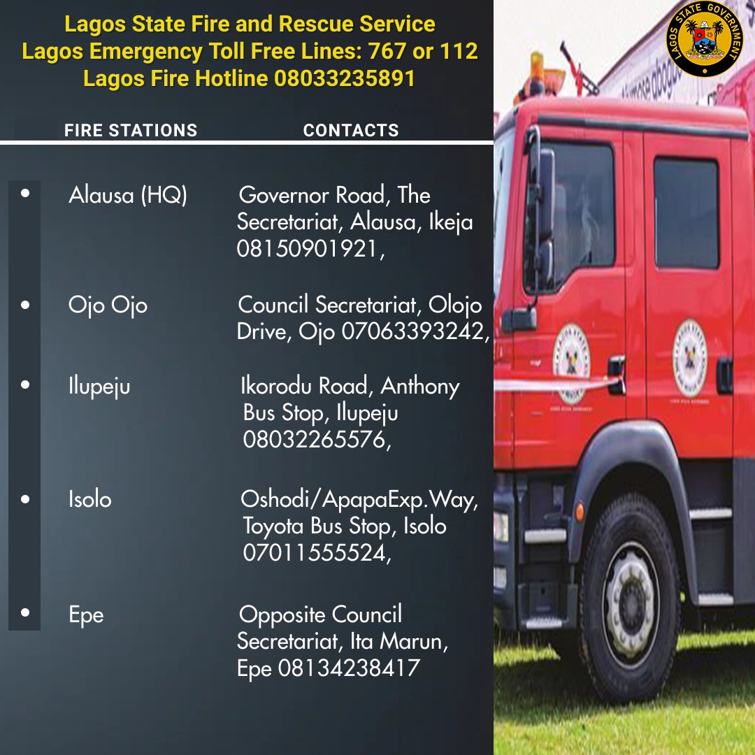 LAGOS FIRE SERVICE 🚒 tweet media