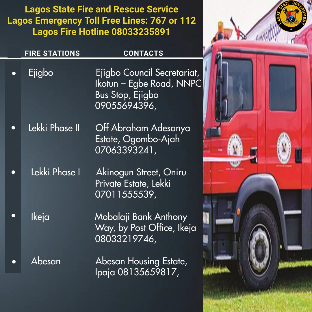 LAGOS FIRE SERVICE 🚒 tweet media