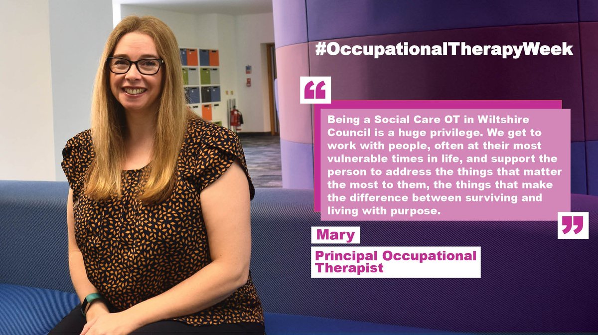 Happy #OccupationalTherapyWeek! This week, we're celebrating our Occupational Therapists (OTs) for their amazing work and the difference they make in our communities. Meet Mary, our Principal OT and read about her positive experience working in Wiltshire Council. #WeArewilts 💖