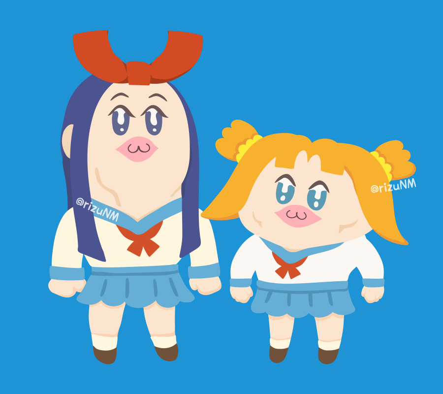 popuko food fruit 1girl :3 skirt school uniform scrunchie  illustration images