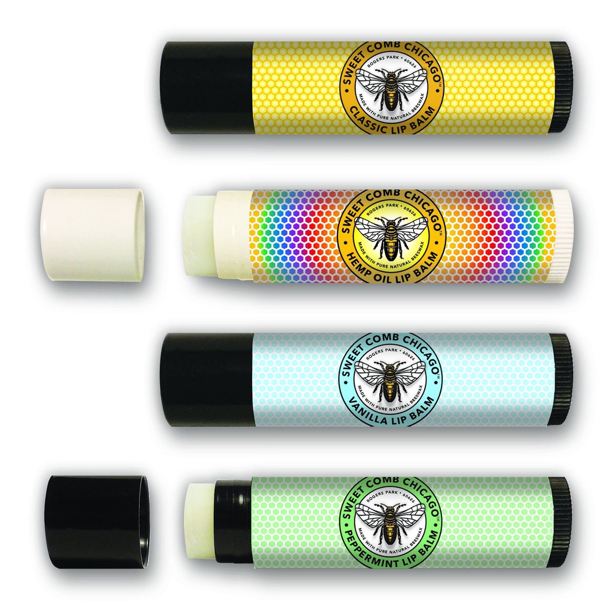 Excited to share the latest addition to my #etsy shop: Natural lip balm 4 pack tubes by SweetCombChicago beeswax etsy.me/3trBr3n