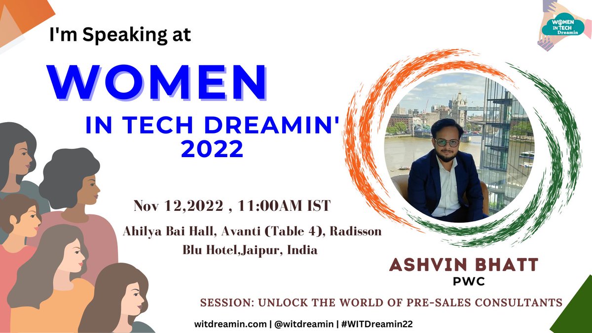 Happy to announce that I will be speaking at #WITDreamin22 on 12th Nov 2022. This is one of its kind event happening for the first time in <a href="/salesforce/">Salesforce</a> ecosystem.
If you are attending, do join my session. 
Thanks <a href="/khyatu07/">Khyati Mehta #WITDreamin24</a> <a href="/NeetuBansal5/">Neetu Bansal #WITDreamin24</a> for organizing this.