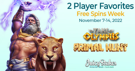 Two of Juicy Stakes Casino Players’ All-Time Favorite Slots Featured During Free Spins Week New “Sleighin’ It” Christmas slot coming November 17th