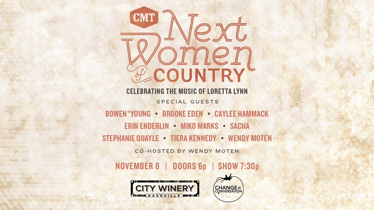I’ll never forget meeting her for the first time. ♥️ TOMORROW we celebrate the music of Loretta Lynn at City Winery Nashville for @CMT Next Women of Country Showcase.  Starts at 7:30pm! 

Ticket link in bio. 

#womenofcountry #cmt #citywinery #citywinerynashville #lorettalynn