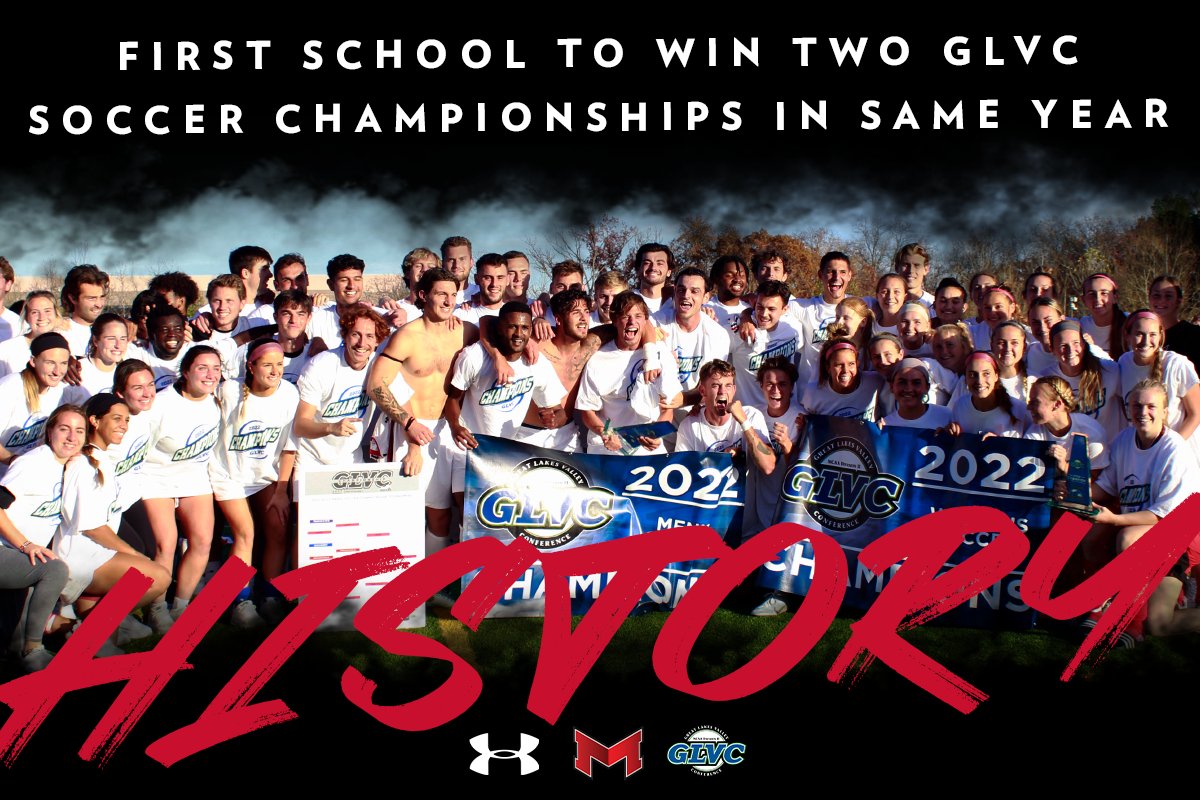 HISTORY! <a href="/MaryvilleSoccer/">Maryville Men’s Soccer</a> and <a href="/MUSaintsSoccer/">Maryville W. Soccer</a> became the first school duo to win <a href="/GLVCsports/">Great Lakes Valley Conference</a> Soccer Championships in the same year! 

T-SHIRT ORDERS👕: 
Men's Championship T-Shirt: bit.ly/3zVoIcy
Women's Championship T-Shirt: bit.ly/3zSJsSp