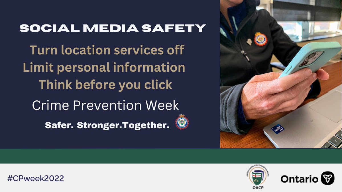Social media platforms are perfect targets for scams. Be careful what you share. Be cautious about friend requests. If you don't know the person, don't accept the request.
#CPWeek2022
#CrimePreventionWeek
#SaferStrongerTogether