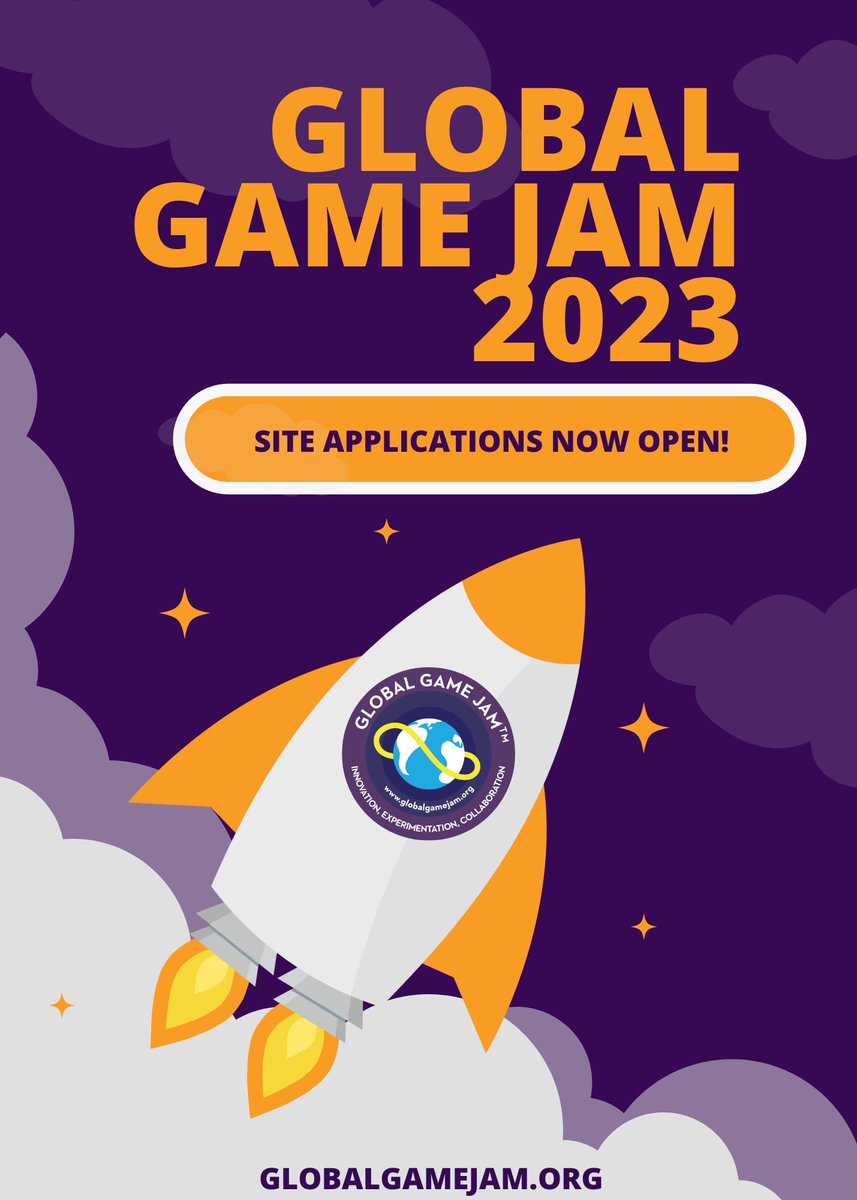 Site applications are now open for Global Game Jam and <a href="/GGJNext/">GGJ NEXT</a> 2023! 🚀🚀🚀

In #GGJ23 we will be allowing for in-person, virtual, and hybrid sites depending on what works best for your community in terms of accessibility, health &amp; safety 💜 

#gamedev #indiedev #indiegames