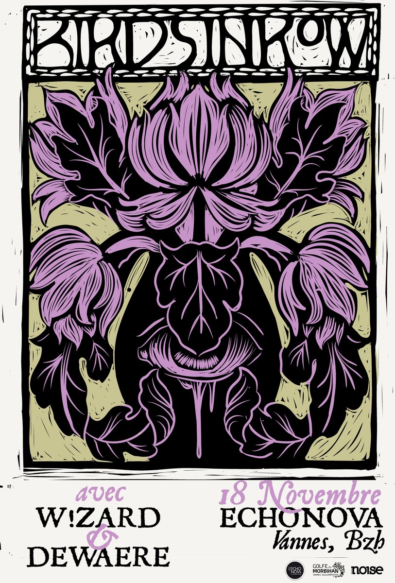 La soirée New Noise c'est vendredi ! 🔥🔥🔥

Sur scène retrouvez <a href="/Birds/">Birds</a> in Row, Dewaere et 𝗪𝗜𝗭𝗔𝗥𝗗 : une programmation hardcore, noise punk et post punk... Ça va être le feu. 

Prenez vite vos places! 
➡lechonova.com/concert-exposi…