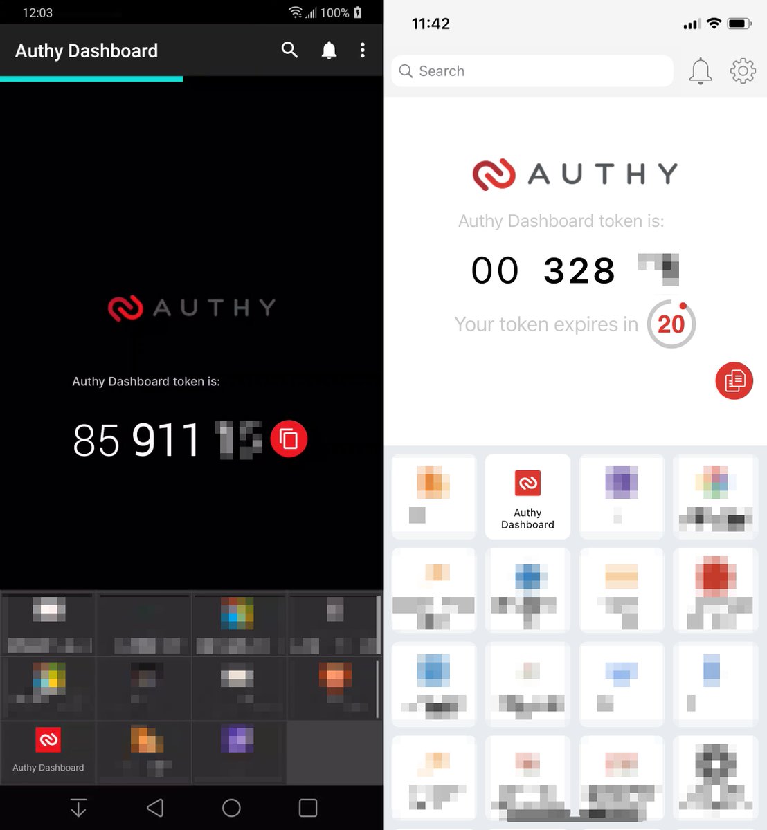 hmhackmaster's tweet image. Hey @Authy @AuthyHelp, please look at the differences between your Android and iOS apps.
So much vertical space wasted on Android (iOS gets 4 rows!) and I can't even see the TOTP code without dismissing the keyboard!
Where can I file a bug report? 😅