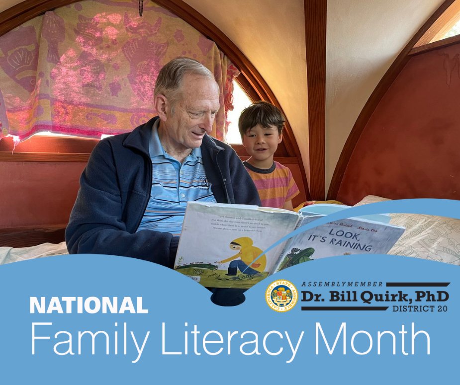 Happy Family Literacy Month! Take some time to read with your loved ones this month. Find some great books and programs at your local library aclibrary.org. #LibariesConnect #CALeg