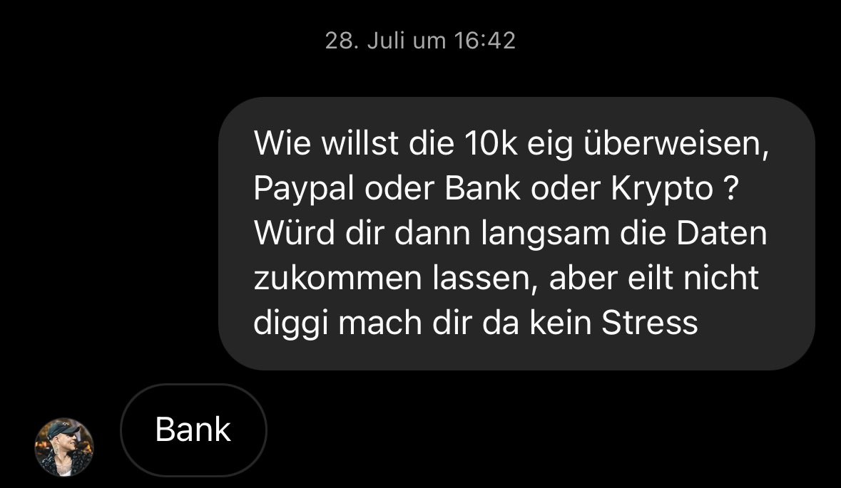 Scurrows's tweet image. Wenn man über ApoRed lacht, aber kein Deut besser ist.

Kurz davor habe ich ihm sogar 10.000€ GESCHENKT!
Als Zeichen der Dankbarkeit scammed er mich kurz danach um die weiteren geliehenen 10.000€

Solltest dann demnächst mal in dein Briefkasten gucken.

Ehrenmann aka +1 Farmer