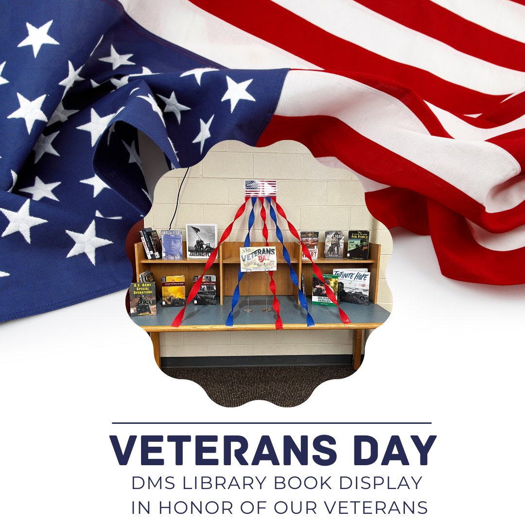 NaiserLib's tweet image. Read a book and learn how the Veterans have served. #DMSMustangs #DMLib #HaysLib #VeteransDay