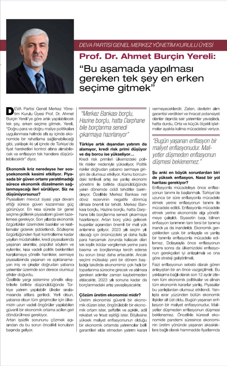 OVUCSO's tweet photo. @devapartisi Genel Merkez Yönetim Kurulu Üyesi
@ABurcinYereli Hocamızın Erken Seçim 'e
Yönelik Tespit Yazısı...
#GELİYORUZ
#umutdevada https://t.co/55RoPuMA3T