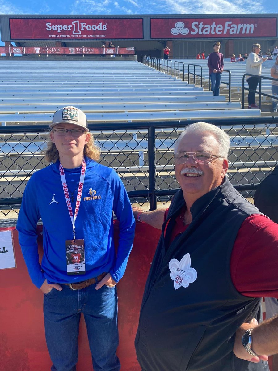 Had a great time at the ULL game so glad they invited me out there. Thank you <a href="/HKA_Tanalski/">Adam</a>  for helping with the visit.<a href="/CoachJeffGarner/">Coach Jeff Garner | Specialist Training for K/P/LS</a> <a href="/RaginCajunsFB/">Louisiana Ragin’ Cajuns® Football</a> <a href="/CoachJeffGarner/">Coach Jeff Garner | Specialist Training for K/P/LS</a> <a href="/JesseSmitherman/">Jesse Smitherman</a>